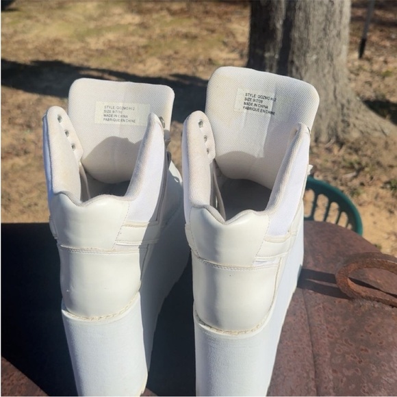 Women's White Platform Sneakers - Picture 3 of 9